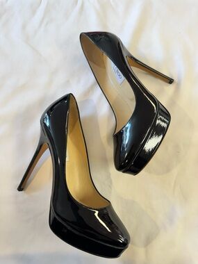 Jimmy Choo Black Patent Leather Platform Stiletto Pumps